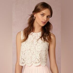 BHLDN Anthropology Cleo Lace Crop Top.